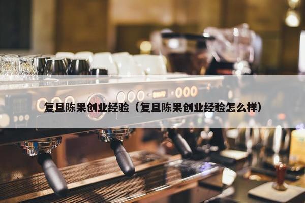 复旦陈果创业经验（复旦陈果创业经验怎么样）