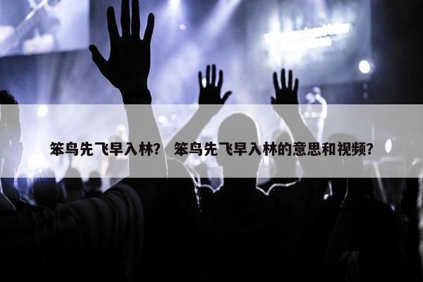 笨鸟先飞早入林？ 笨鸟先飞早入林的意思和视频？