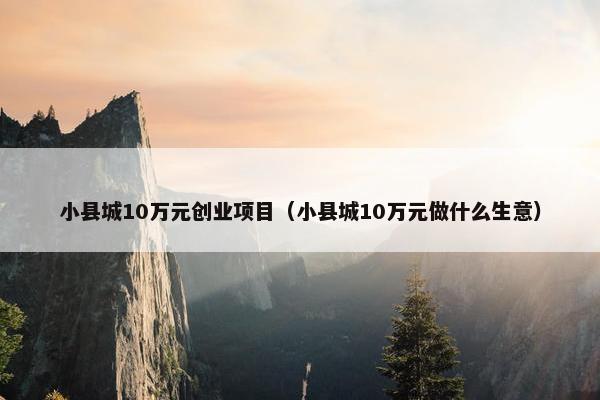 小县城10万元创业项目（小县城10万元做什么生意）