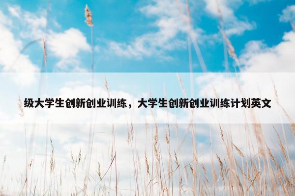 级大学生创新创业训练，大学生创新创业训练计划英文