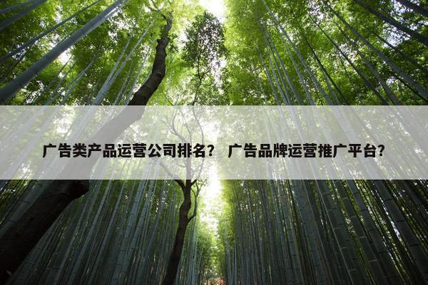 广告类产品运营公司排名？ 广告品牌运营推广平台？