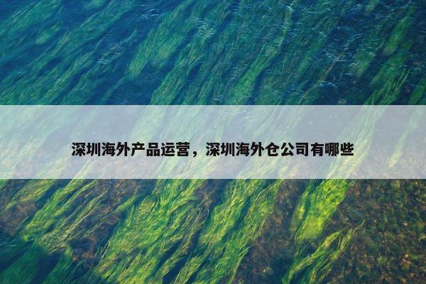 深圳海外产品运营，深圳海外仓公司有哪些