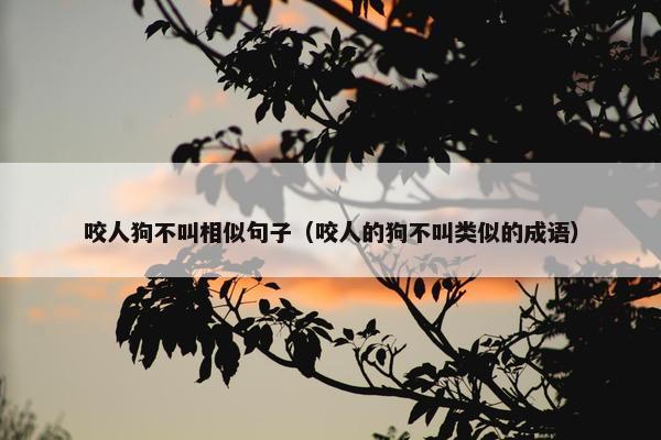 咬人狗不叫相似句子（咬人的狗不叫类似的成语）