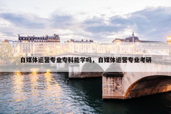 自媒体运营专业专科能学吗，自媒体运营专业考研