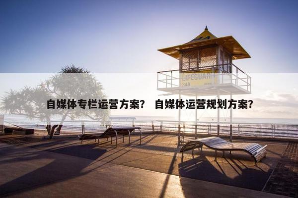 自媒体专栏运营方案？ 自媒体运营规划方案？