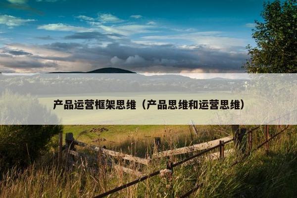 产品运营框架思维（产品思维和运营思维）