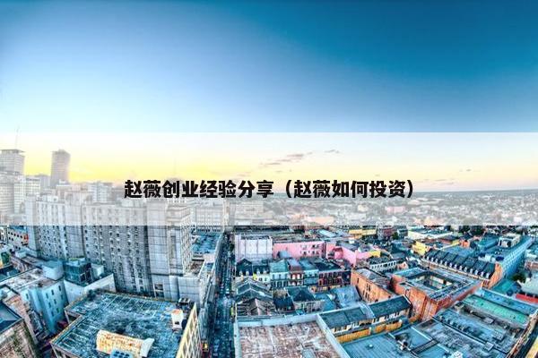 赵薇创业经验分享（赵薇如何投资）