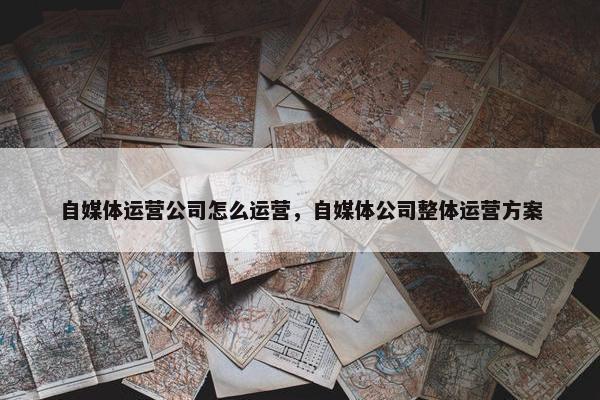 自媒体运营公司怎么运营,自媒体公司整体运营方案