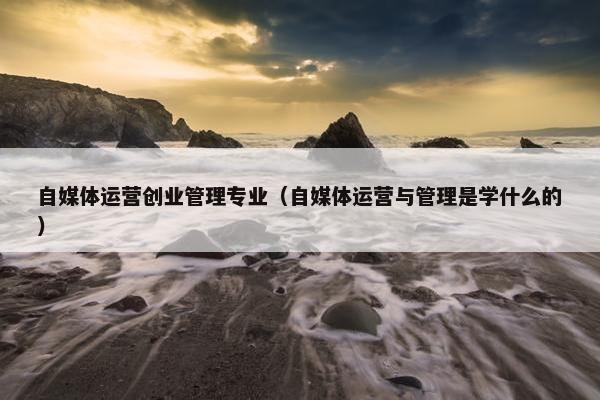自媒体运营创业管理专业(自媒体运营与管理是学什么的)