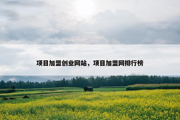 项目加盟创业网站，项目加盟网排行榜