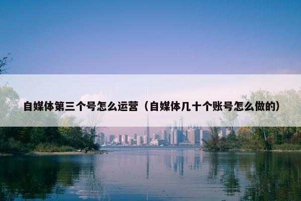 自媒体第三个号怎么运营（自媒体几十个账号怎么做的）