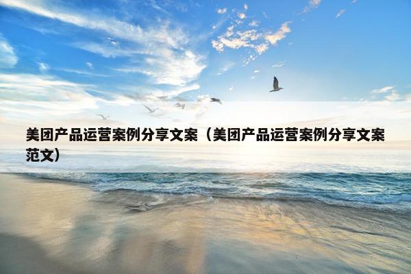 美团产品运营案例分享文案(美团产品运营案例分享文案范文) 美团产品运营案例分享文案(美团产品运营案例分享文案范文)