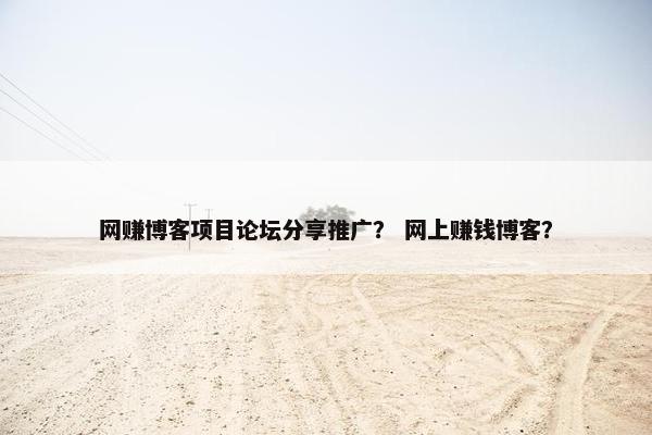网赚博客项目论坛分享推广? 网上赚钱博客?