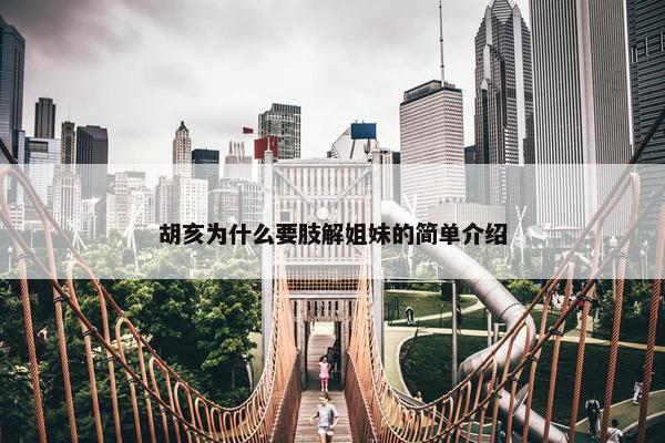 胡亥为什么要肢解姐妹的简单介绍