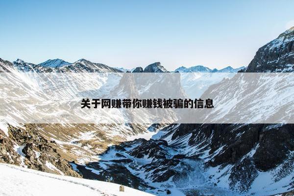 关于网赚带你赚钱被骗的信息