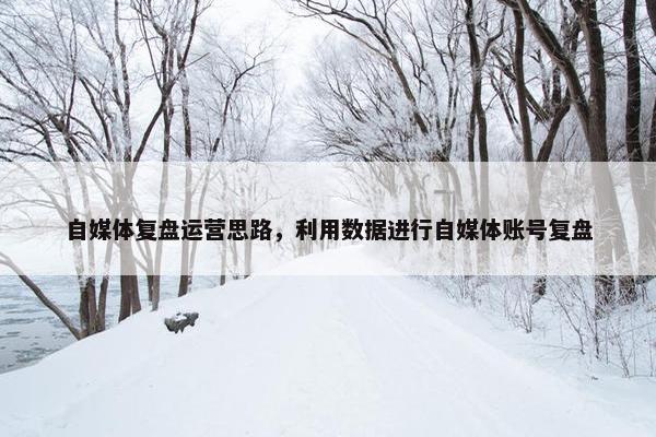 自媒体复盘运营思路，利用数据进行自媒体账号复盘