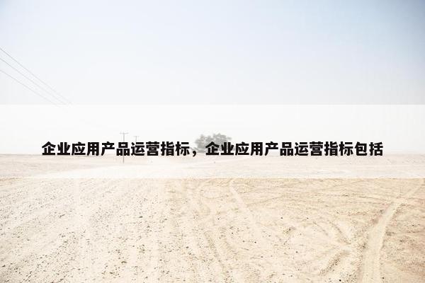 企业应用产品运营指标，企业应用产品运营指标包括