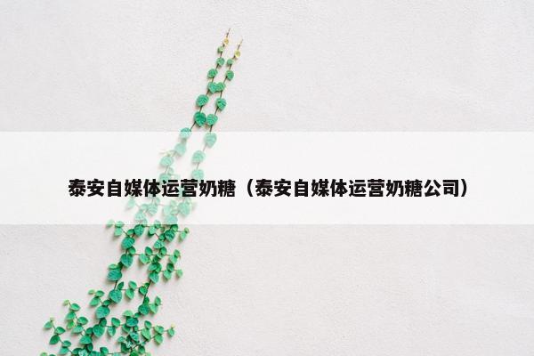 泰安自媒体运营奶糖（泰安自媒体运营奶糖公司）