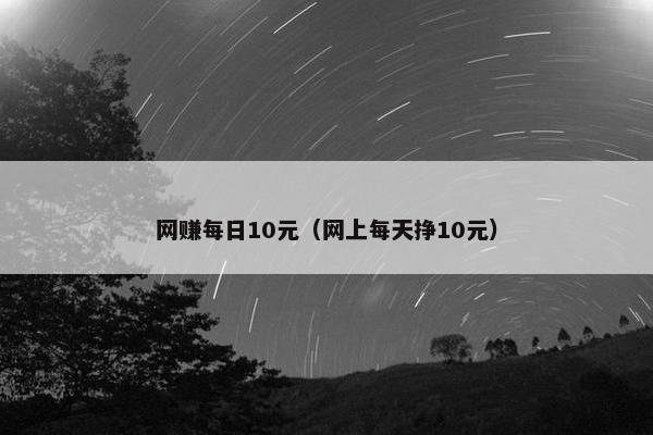 网赚每日10元（网上每天挣10元）