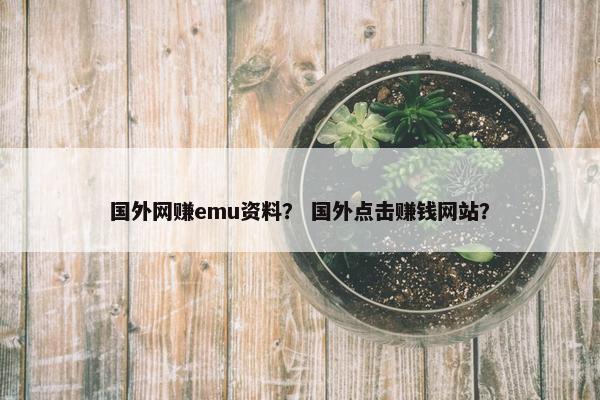 国外网赚emu资料? 国外点击赚钱网站?