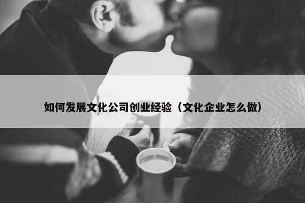 如何发展文化公司创业经验（文化企业怎么做）