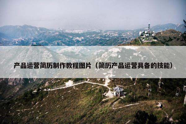 产品运营简历制作教程图片（简历产品运营具备的技能）