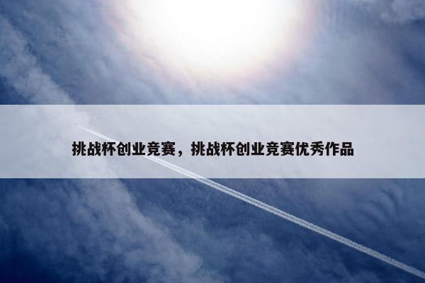 挑战杯创业竞赛，挑战杯创业竞赛优秀作品