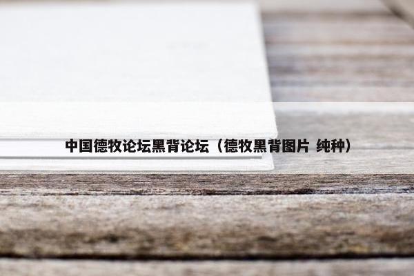 中国德牧论坛黑背论坛（德牧黑背图片 纯种）