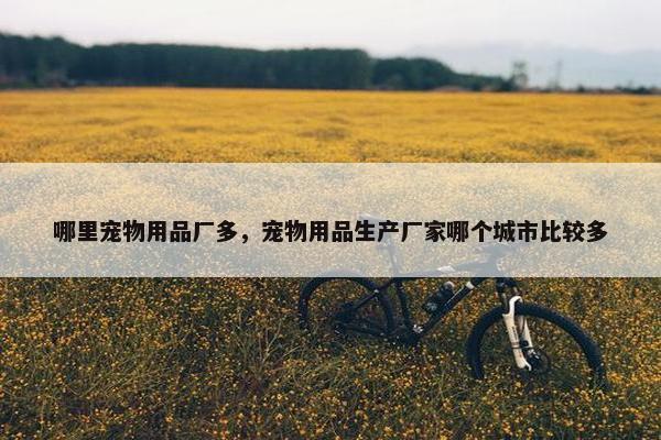 哪里宠物用品厂多，宠物用品生产厂家哪个城市比较多