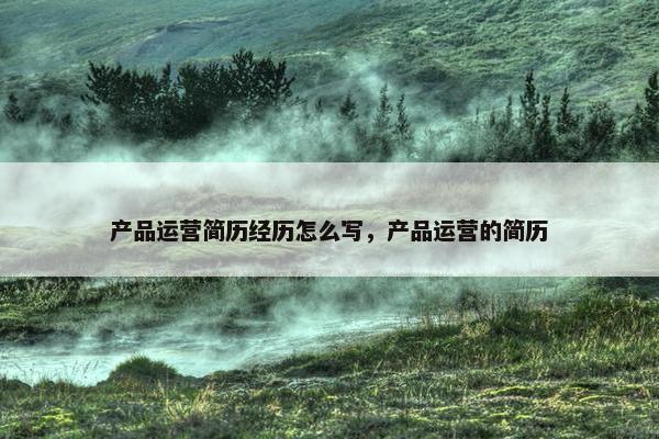 产品运营简历经历怎么写，产品运营的简历