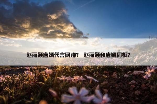 赵丽颖唐嫣代言网赚？ 赵丽颖和唐嫣同框？