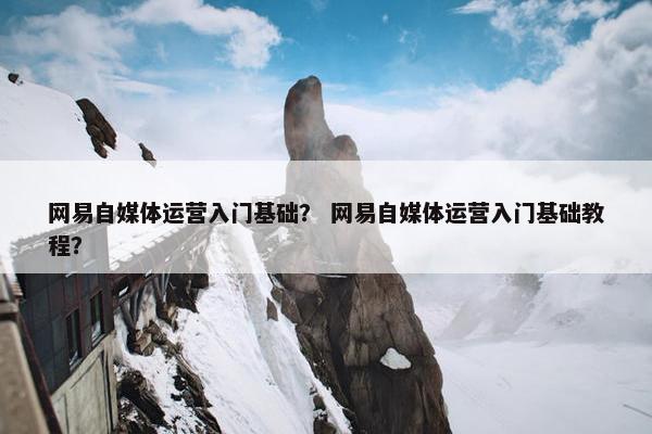 网易自媒体运营入门基础？ 网易自媒体运营入门基础教程？