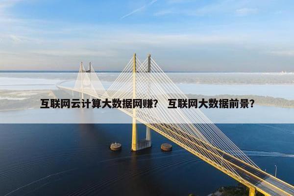 互联网云计算大数据网赚？ 互联网大数据前景？