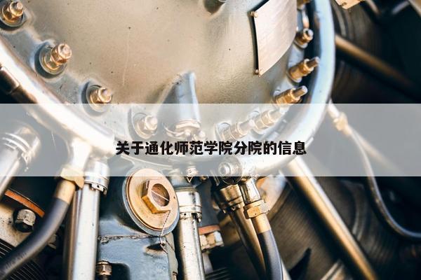 关于通化师范学院分院的信息