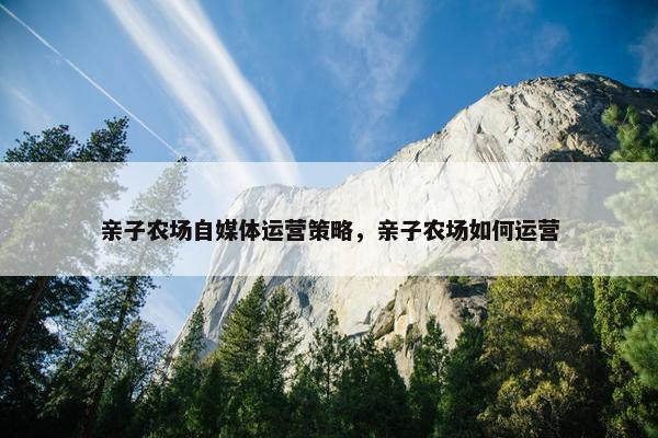 亲子农场自媒体运营策略，亲子农场如何运营