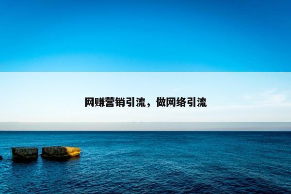 网赚营销引流，做网络引流