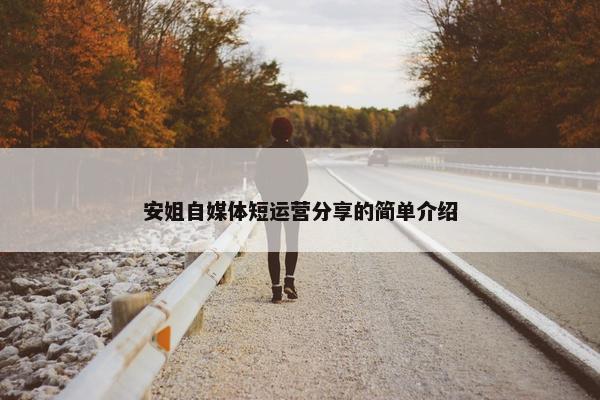 安姐自媒体短运营分享的简单介绍
