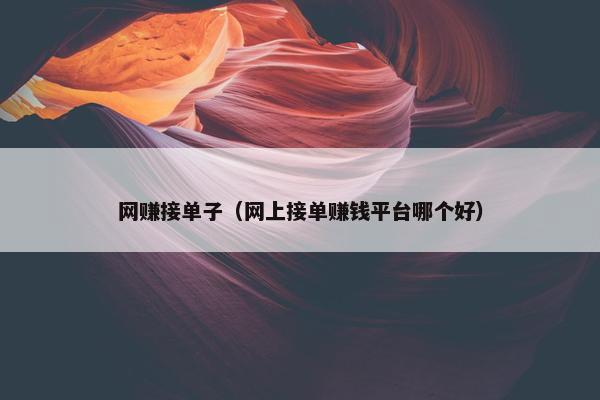 网赚接单子（网上接单赚钱平台哪个好）