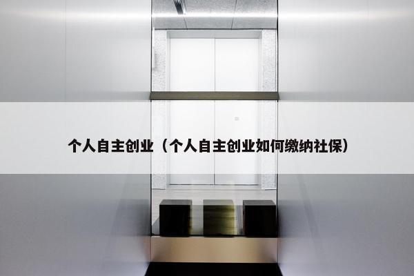 个人自主创业(个人自主创业如何缴纳社保)