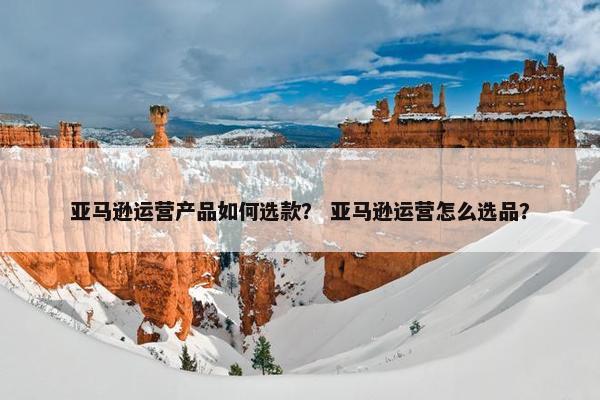 亚马逊运营产品如何选款？ 亚马逊运营怎么选品？