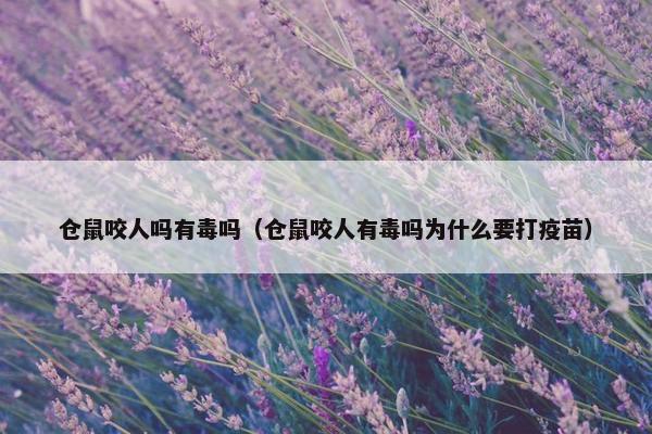 仓鼠咬人吗有毒吗(仓鼠咬人有毒吗为什么要打疫苗) 仓鼠咬人吗有毒吗(仓鼠咬人有毒吗为什么要打疫苗)