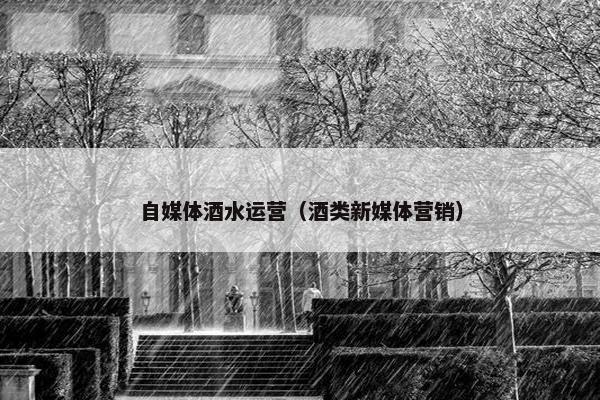 自媒体酒水运营（酒类新媒体营销）