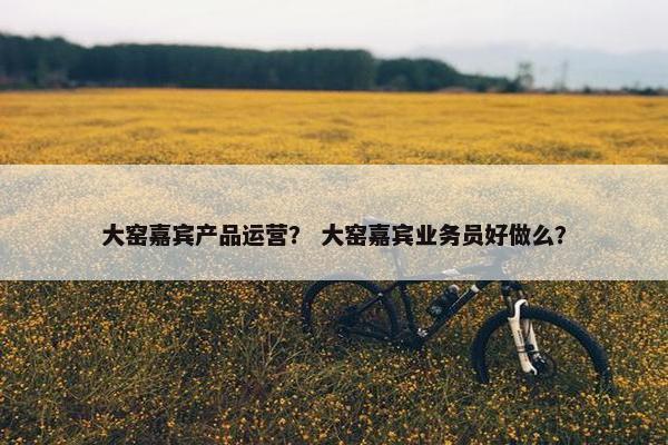 大窑嘉宾产品运营? 大窑嘉宾业务员好做么? 大窑嘉宾产品运营? 大窑嘉宾业务员好做么?