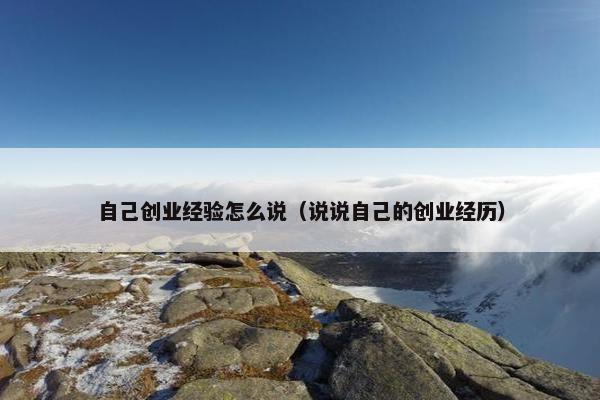 自己创业经验怎么说(说说自己的创业经历)