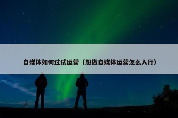 自媒体如何过试运营（想做自媒体运营怎么入行）