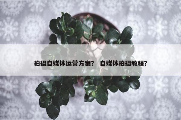 拍摄自媒体运营方案? 自媒体拍摄教程?