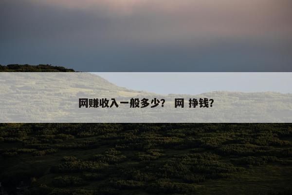 网赚收入一般多少? 网 挣钱?
