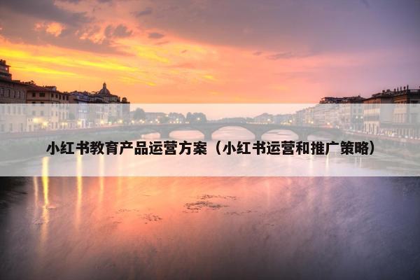 小红书教育产品运营方案（小红书运营和推广策略）