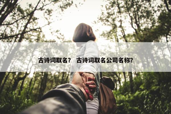 古诗词取名? 古诗词取名公司名称?