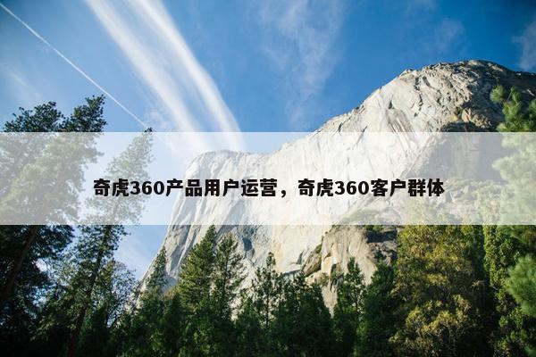 奇虎360产品用户运营，奇虎360客户群体